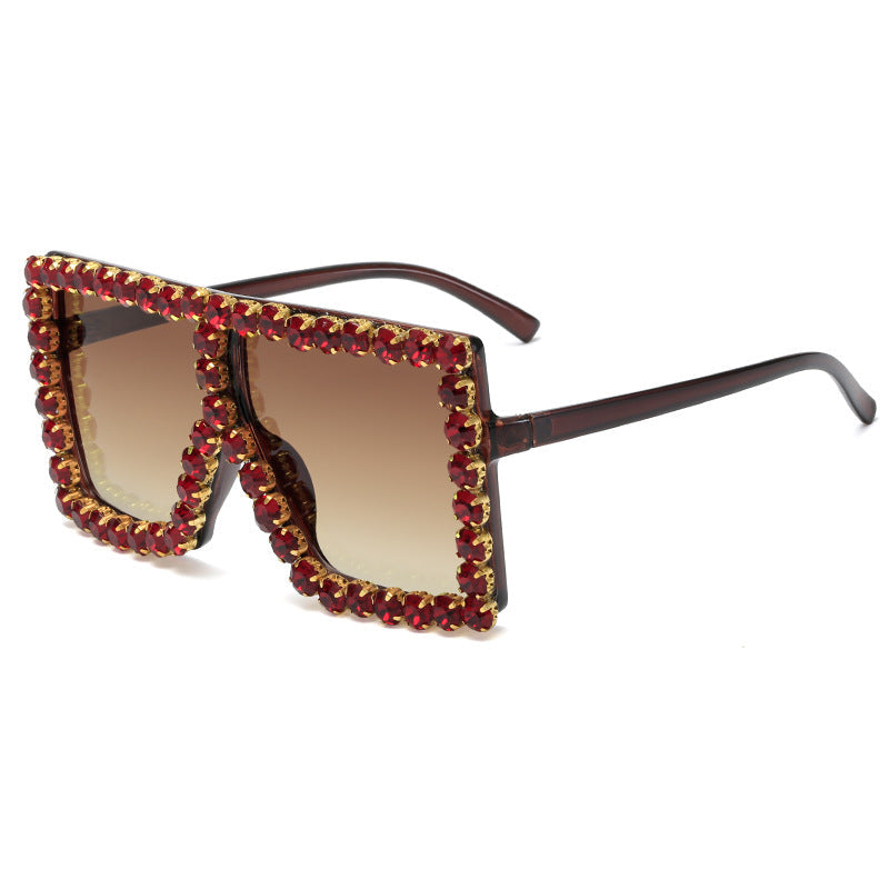 Women's striking square sunglasses with sparkling appliques Kalsten