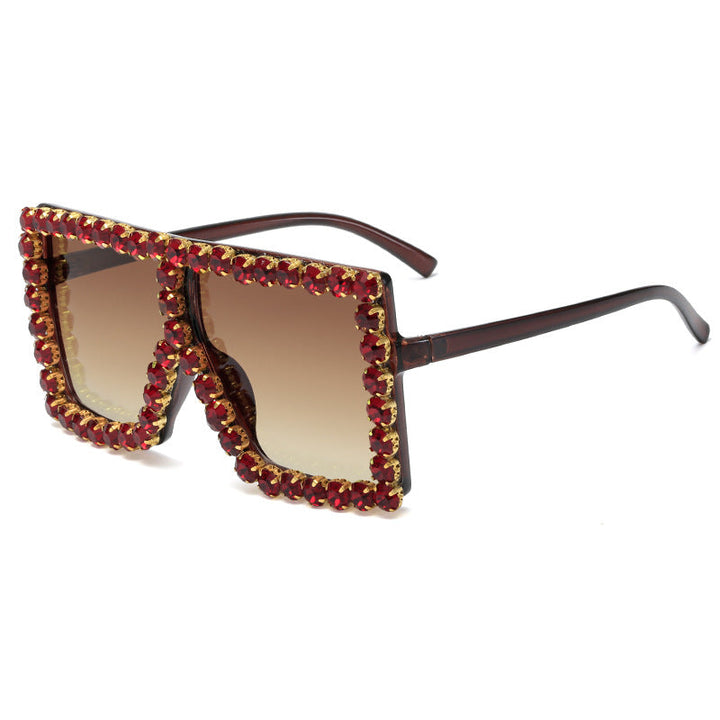 Women's striking square sunglasses with sparkling appliques Kalsten