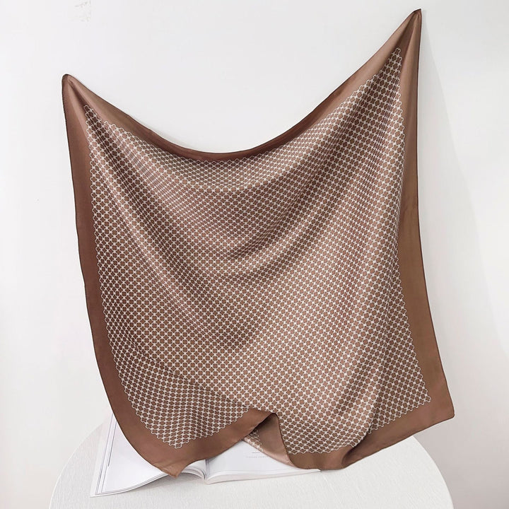 Women's silk scarf in elegant botanical design Kalsten