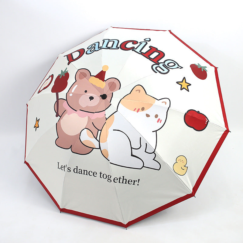 Women's Creative Folding Umbrella with Cute Bear Design Kalsten