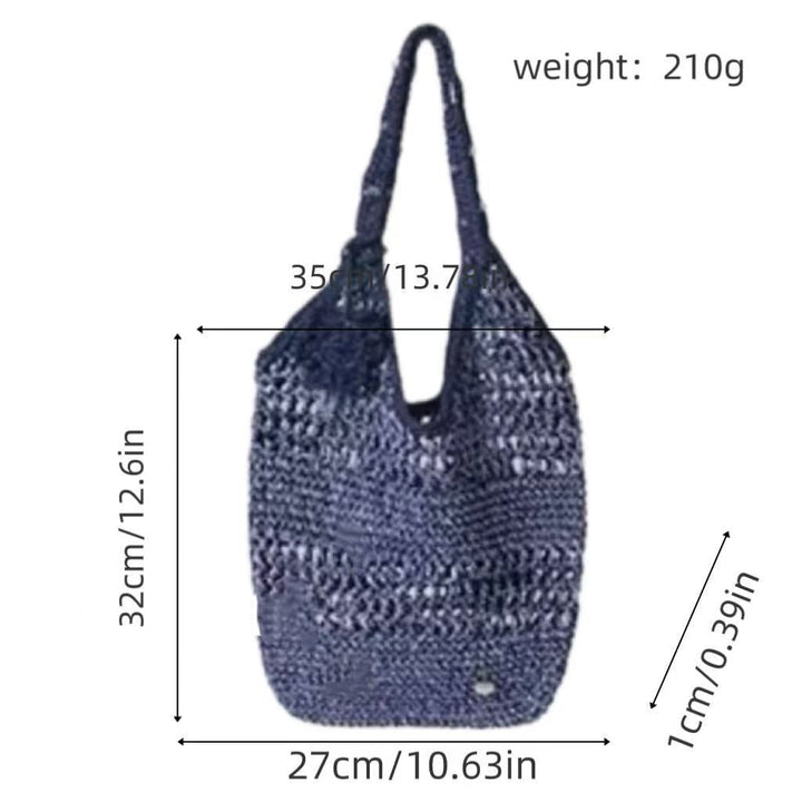 Tote bag made from hand-crocheted yarn with ergonomic shoulder straps Kalsten
