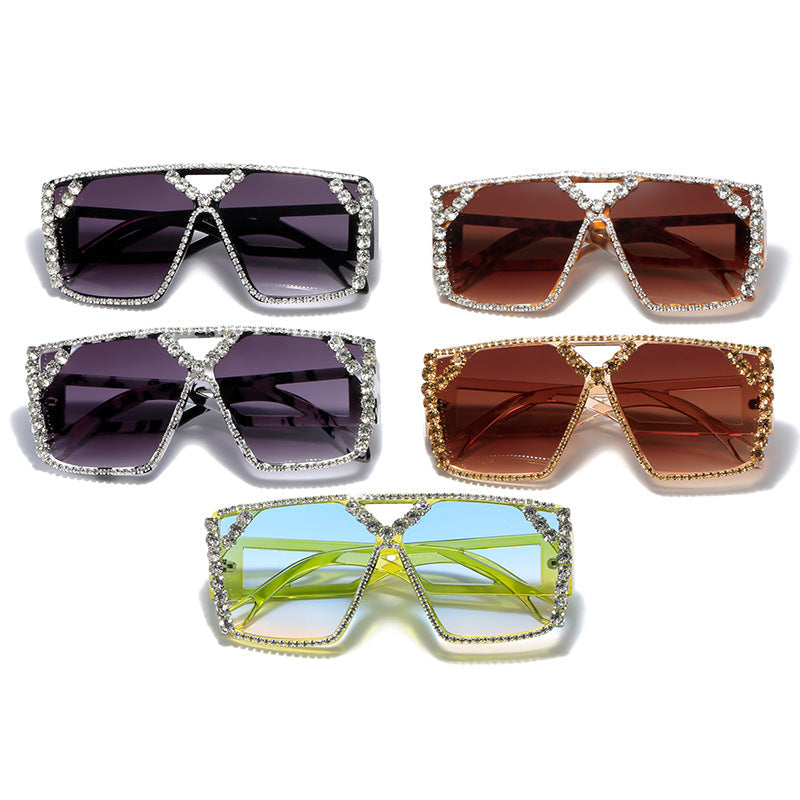 Women's Glamorous Oversized Sunglasses with Sparkling Frame and UV Protection Kalsten