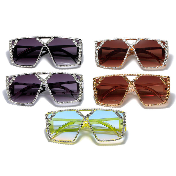 Women's Glamorous Oversized Sunglasses with Sparkling Frame and UV Protection Kalsten