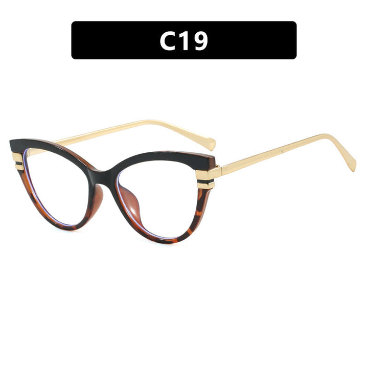 Ladies Cat-Eye Sunglasses with Elegant Plastic Frame and Golden Accents Kalsten