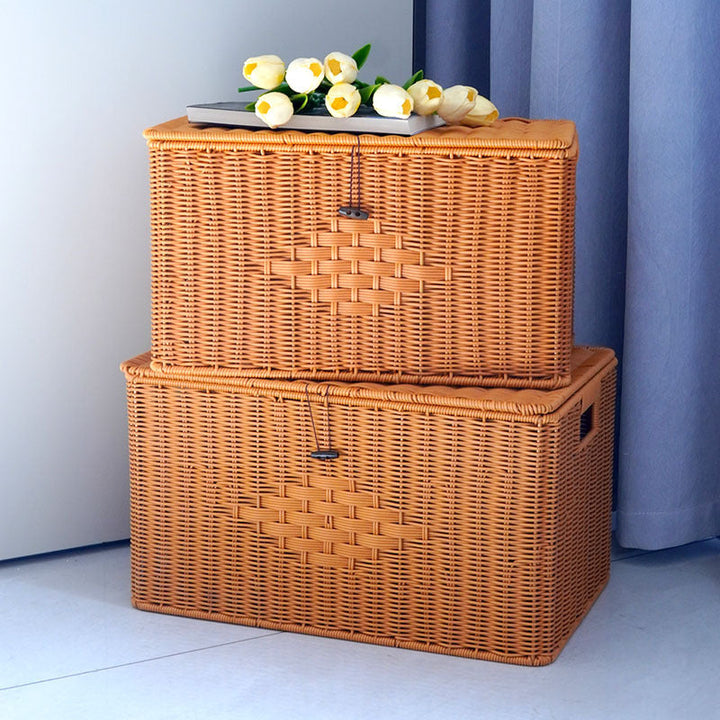 Women rectangular laundry basket made of woven material Kalsten
