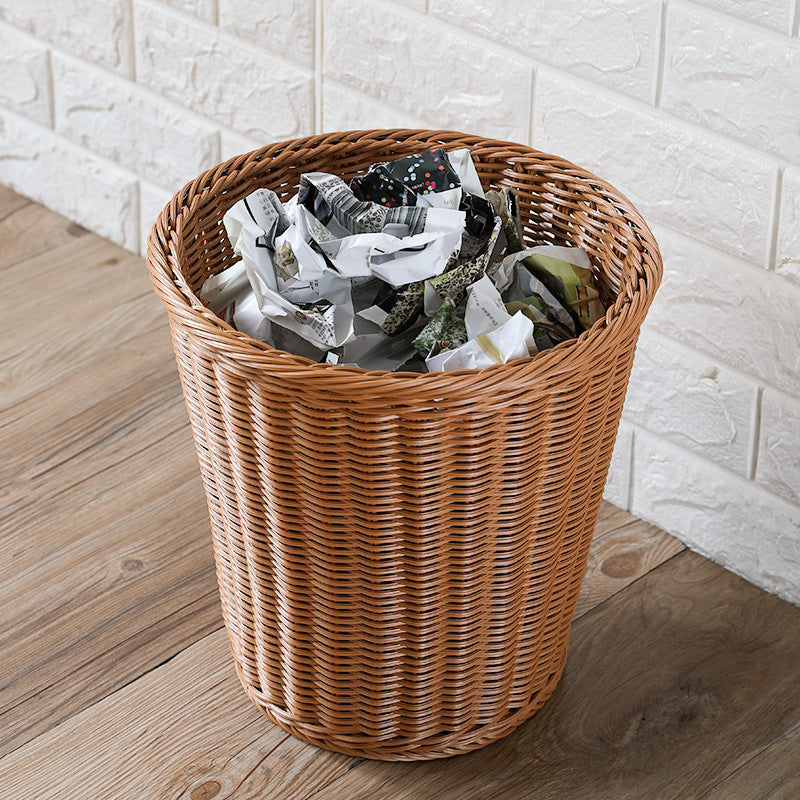 Decorative Woven Waste Basket Kalsten