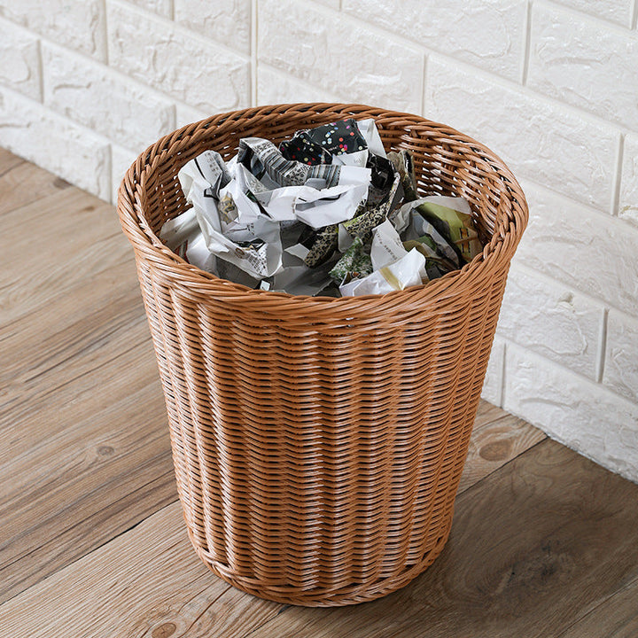 Decorative Woven Waste Basket Kalsten