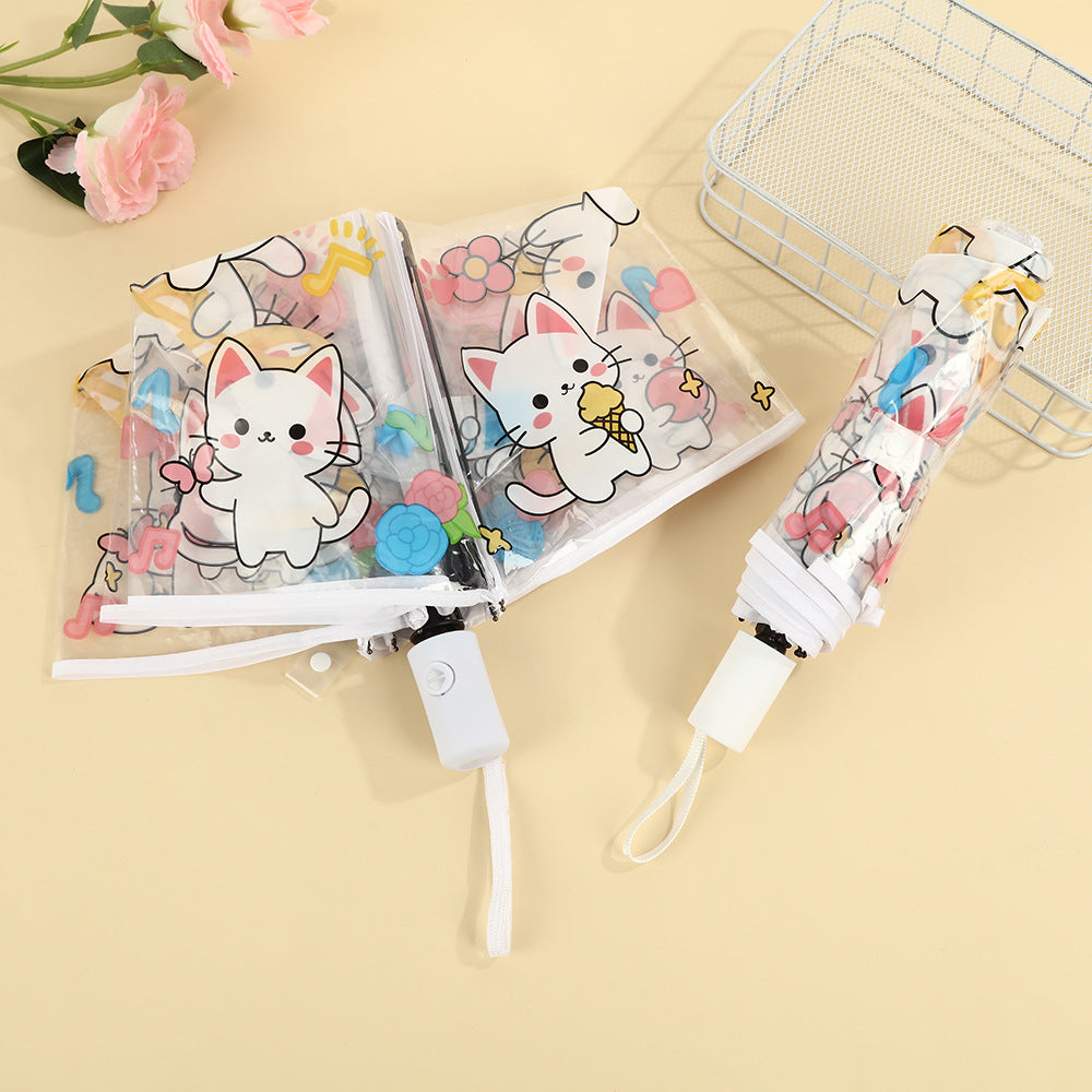 Women's transparent zipper pouch with cute cat designs Kalsten