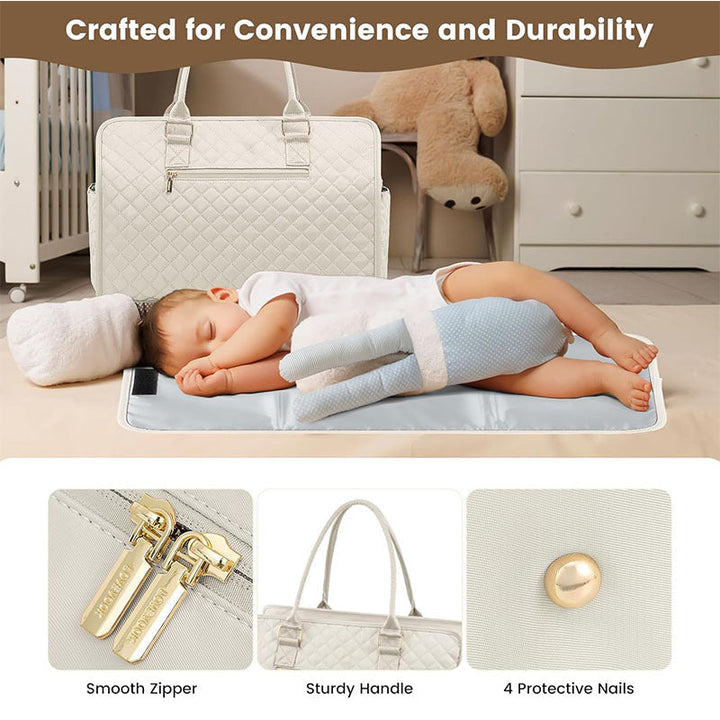 Padded handbag with detachable cosmetic pouch and organizer Kalsten