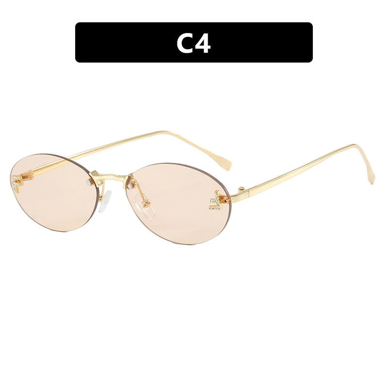 Women's fashionable sunglasses with elegant mirrored lens front and delicate metal frame Kalsten
