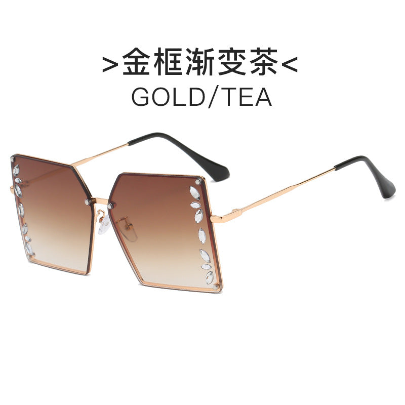 Women's futuristic sunglasses with striking hexagonal frame and high-quality glitter accents Kalsten