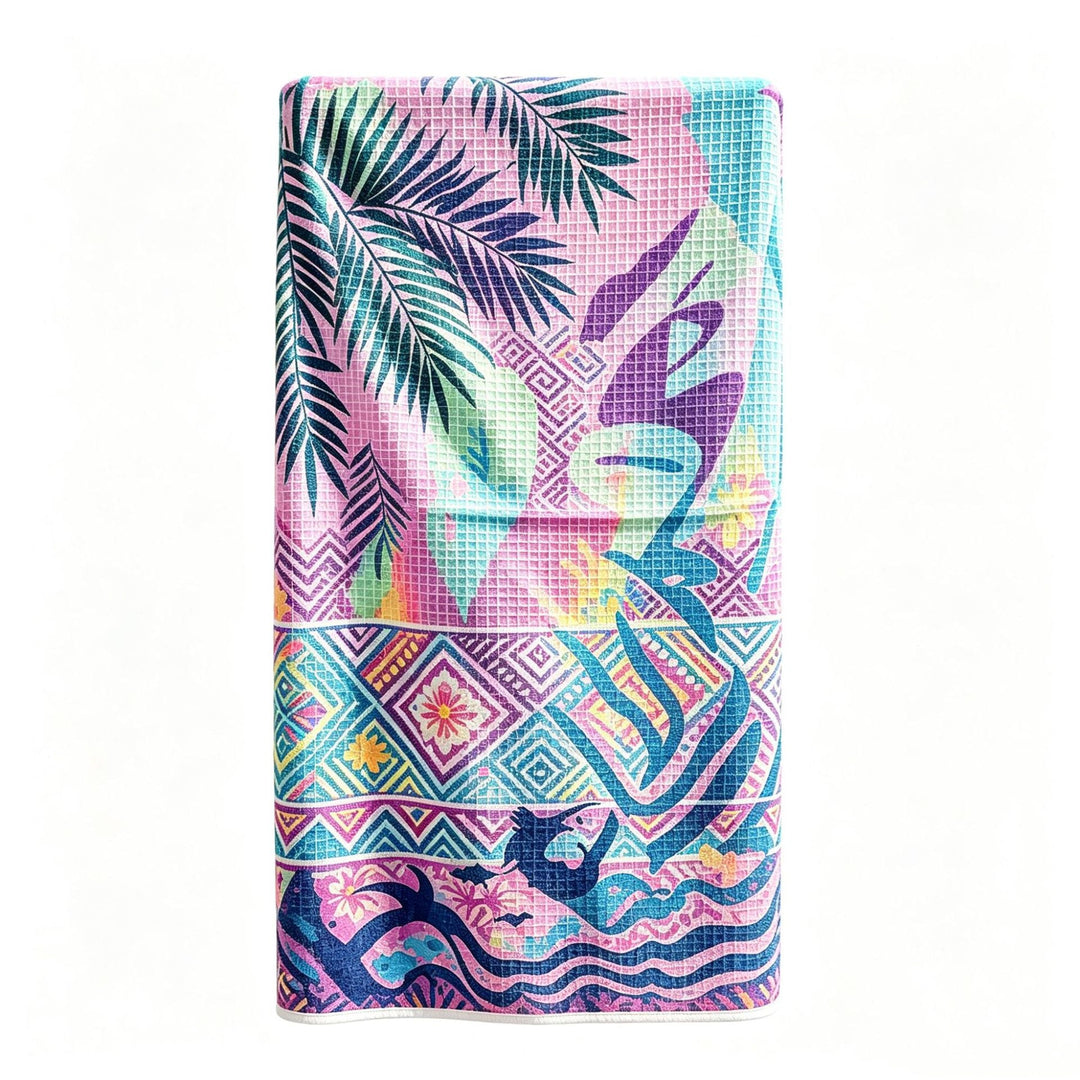 Multifunctional beach blanket with appealing tropical pattern Kalsten