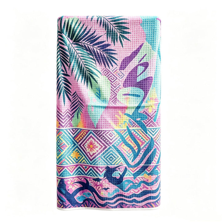 Multifunctional beach blanket with appealing tropical pattern Kalsten