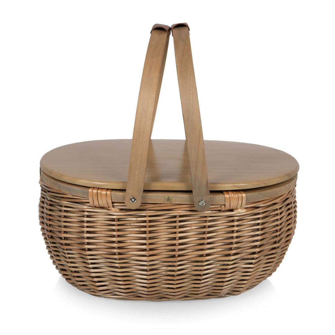 Women’s picnic basket with removable wooden lid and practical carrying handle Kalsten