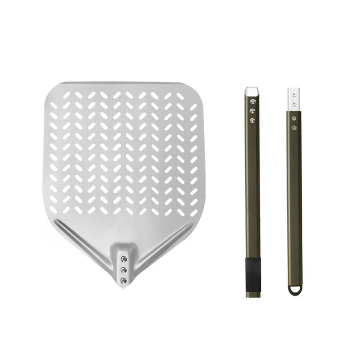 perforated aluminum pizza peel with long ergonomic reinforced handle Kalsten