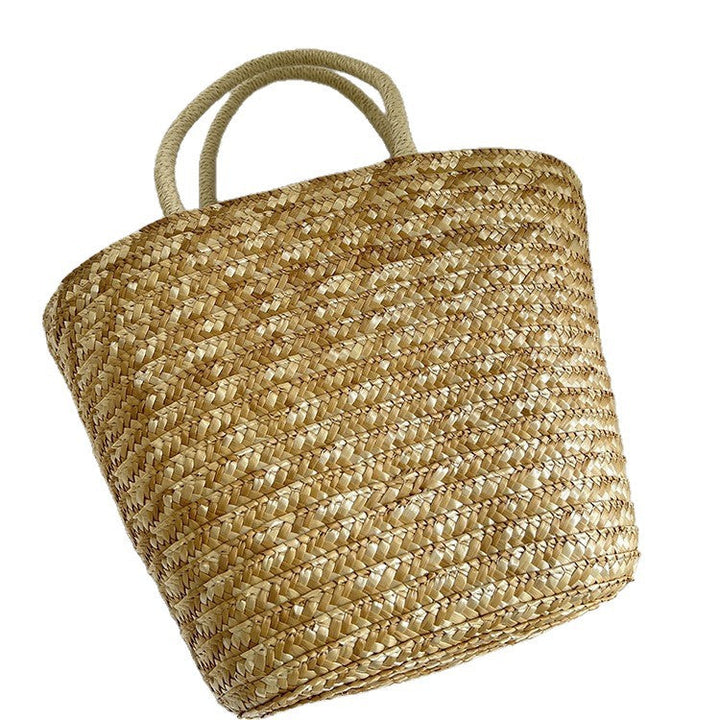 Handmade straw bag with colorful lemon motif Kalsten