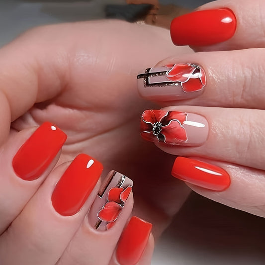 Floral Acrylic Nail Art Acalora