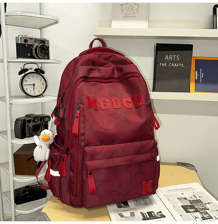 Casual Star-Patterned School Backpack