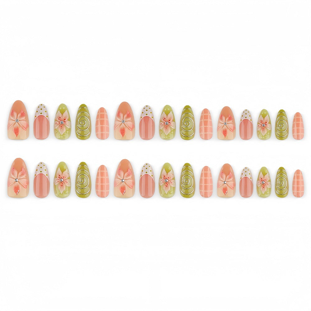 Artificial Nails in Floral Flower Design Kalsten