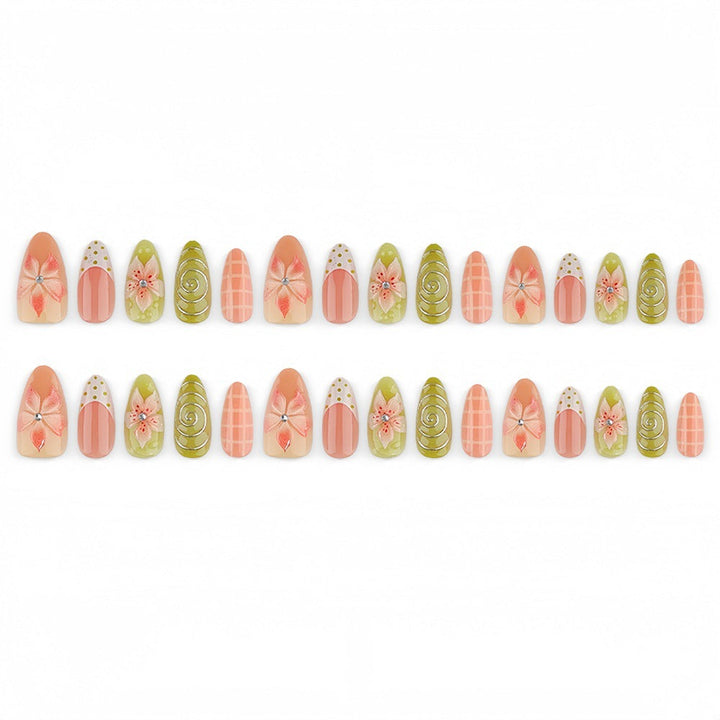 Artificial Nails in Floral Flower Design Kalsten