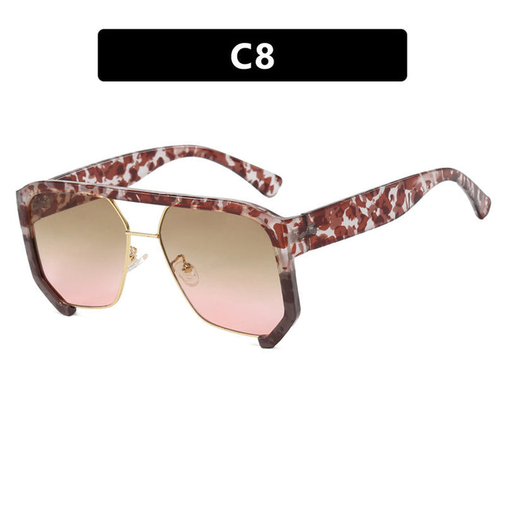 Ladies fashionable oversized sunglasses with elegant, faceted frame construction Kalsten