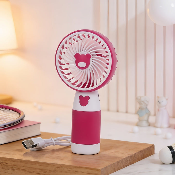 Ladies Portable Hand Fan with Cute Bear Design Kalsten