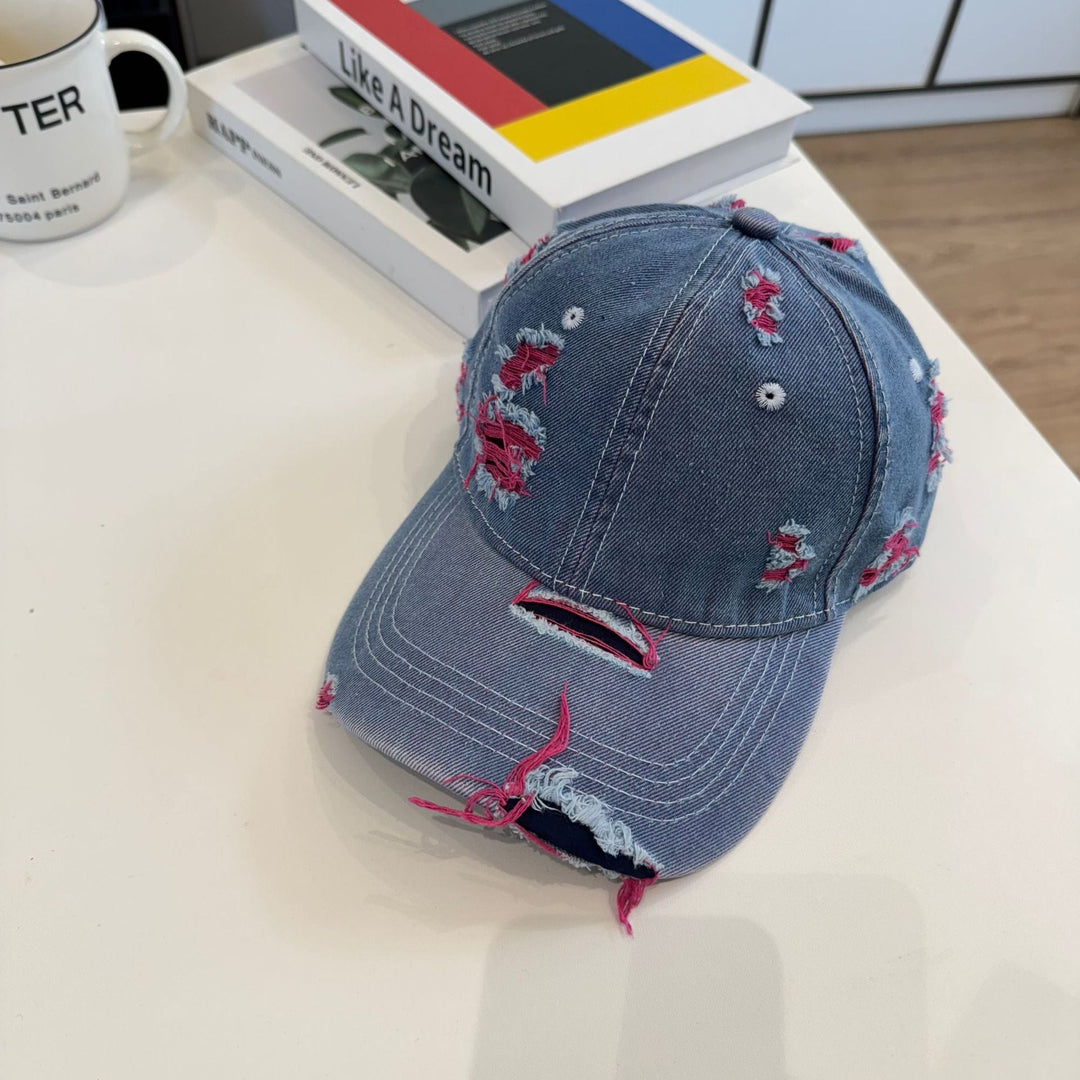 Women's Distressed Denim Baseball Cap Kalsten