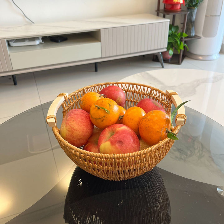 Women Fresh-keeping basket with decorative wooden handles Kalsten