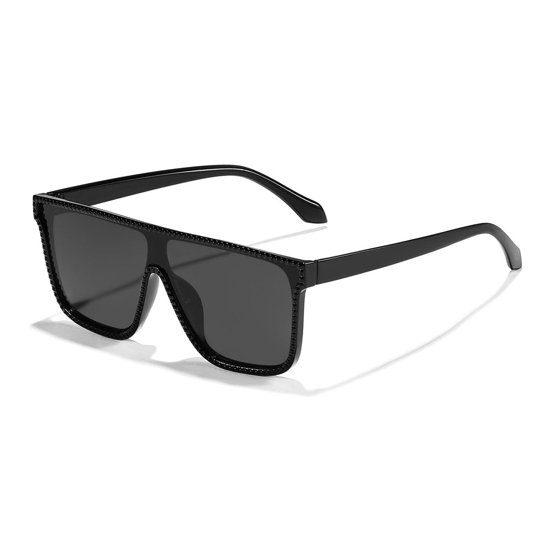 Women's futuristic fashion sunglasses with wide frame and contrasting lenses Kalsten