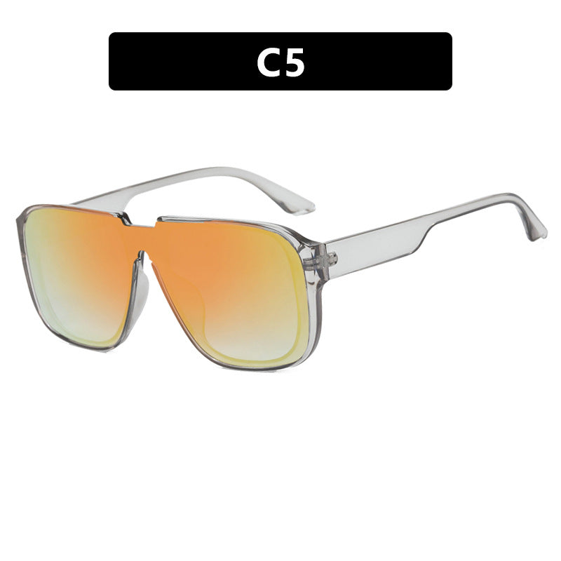 Ladies trendy square sunglasses with transparent green frame and protective UV filter Kalsten