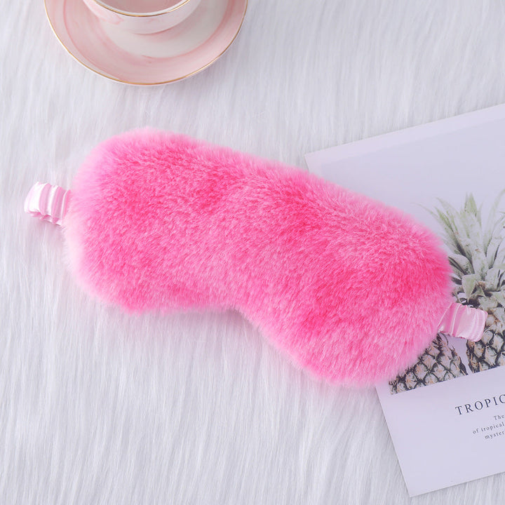 Women's cozy sleep mask made of plush with adjustable elastic band and lightproof inner lining Kalsten