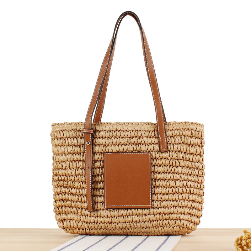 Braided Handbag with Elegant Leather Application Kalsten
