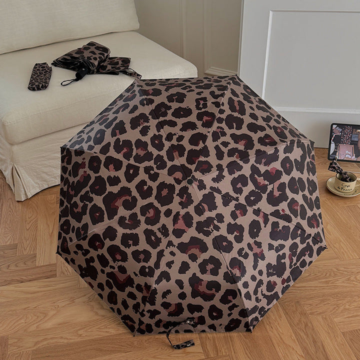 Women's Foldable Umbrella in Modern Leopard Pattern Kalsten