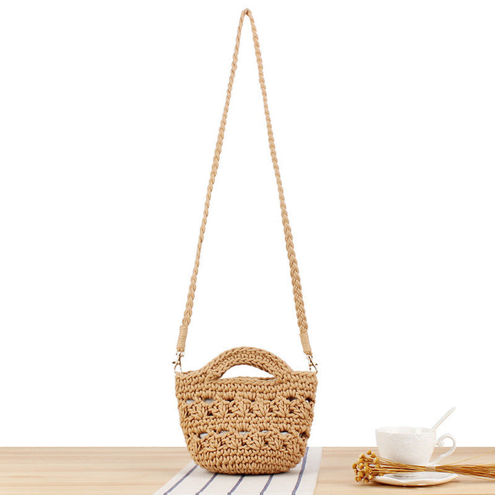 Playful macrame shoulder bag with braided handle Kalsten