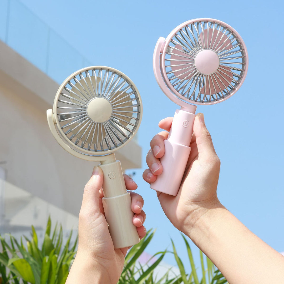Ladies Portable Hand Fan with Ergonomic Grip and Rotatable Head Kalsten
