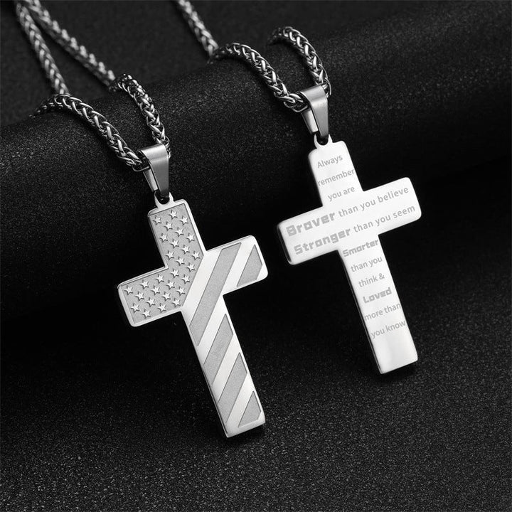 Kalsten | IronPride Cross American Flag Cross Necklace