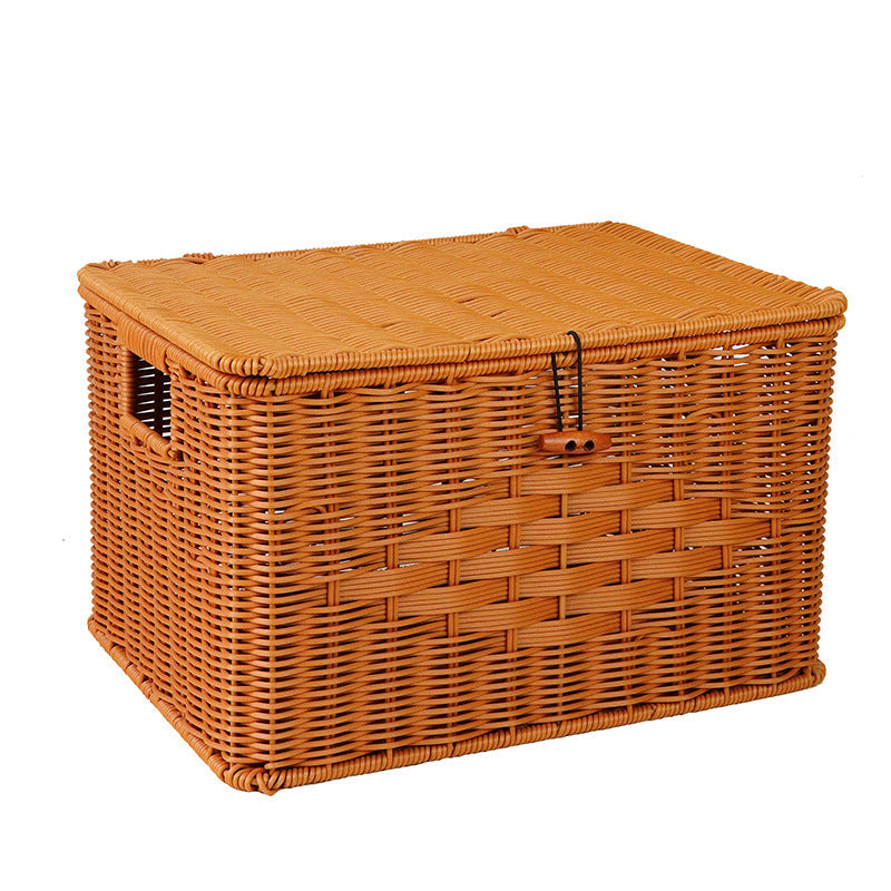 Ladies Handcrafted Storage Basket with Lid and Handle Kalsten