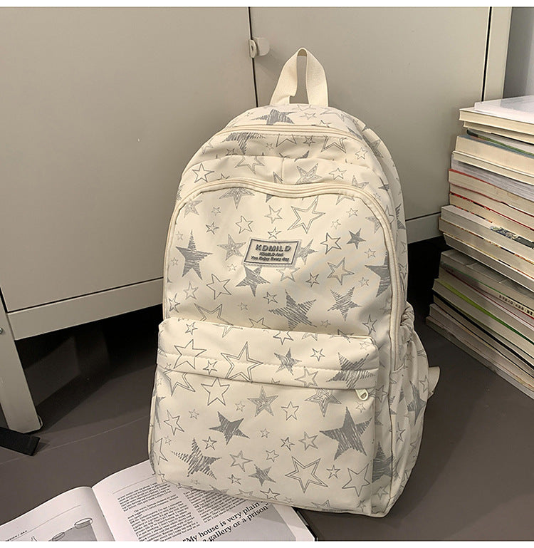 Star-Patterned High-Capacity School Backpack