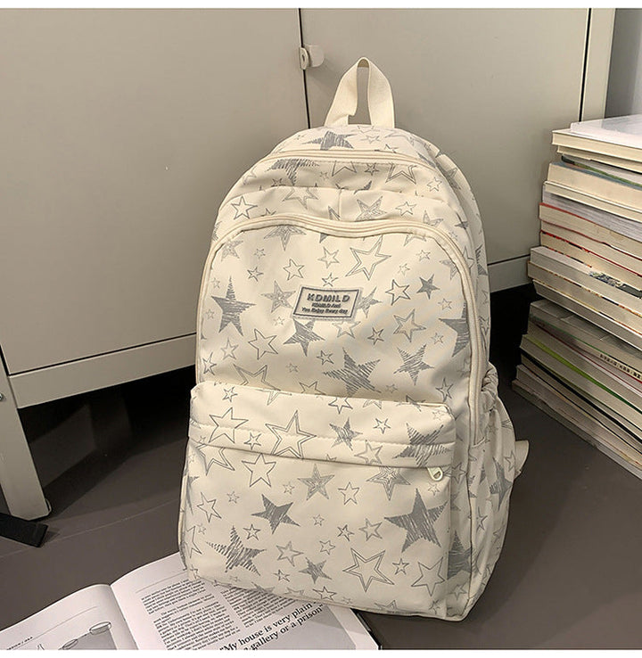 Star-Patterned High-Capacity School Backpack