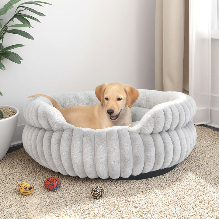 Plush dog bed