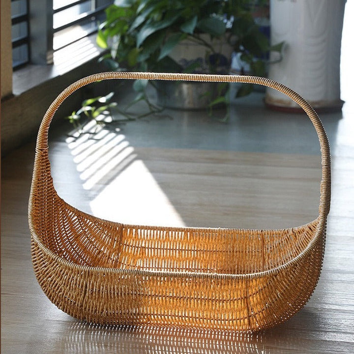 Ladies Handcrafted Rattan Basket with Elegant Contour Kalsten
