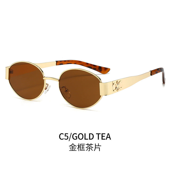 Women's designer sunglasses with elegant oval frame and unique accents Kalsten