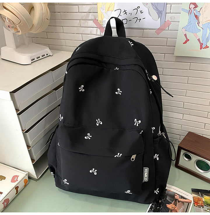 Embroidered Floral Pattern School Backpack