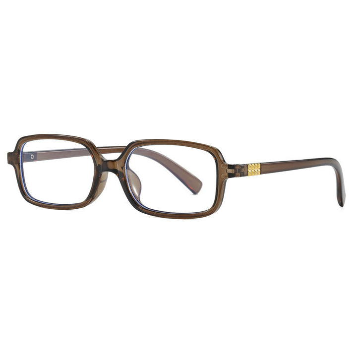 Women's fashionable square glasses with elegant plastic frame and gold accents Kalsten