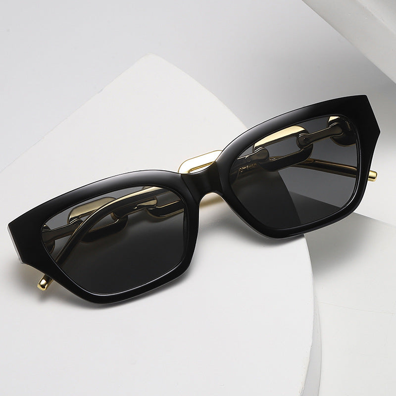 Women's Cat-Eye Sunglasses with Decorative Chain Frame Kalsten
