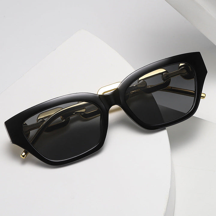 Women's Cat-Eye Sunglasses with Decorative Chain Frame Kalsten