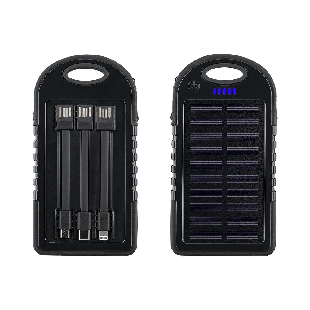 Portable Solar Power Bank with Integrated Cable Management and Fast Charging Function Kalsten