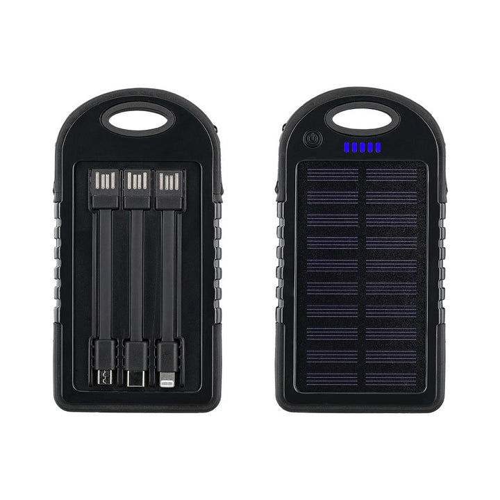 Portable Solar Power Bank with Integrated Cable Management and Fast Charging Function Kalsten