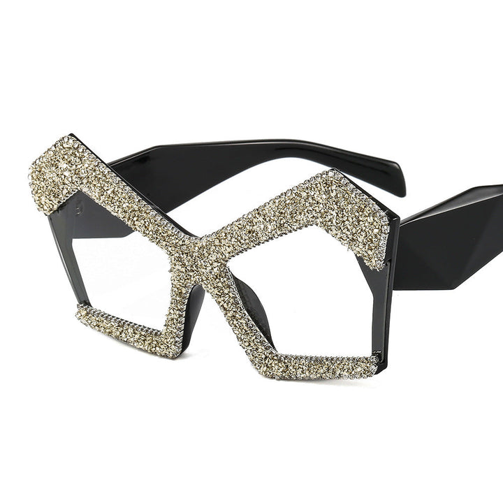 Women's Sparkling Cat-Eye Sunglasses with Extravagant Rhinestone Frame Kalsten