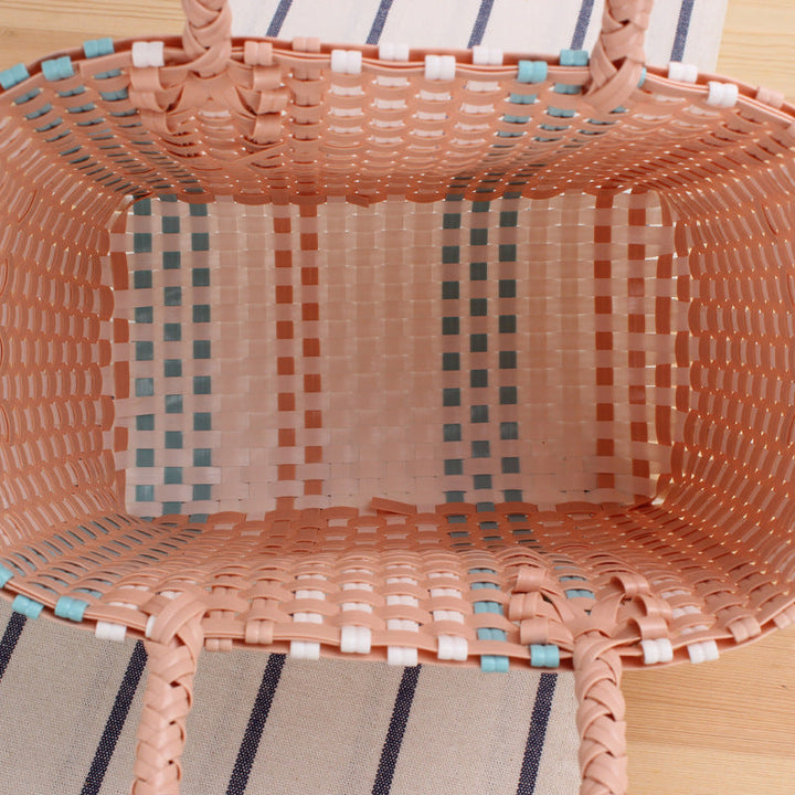 Handmade straw bag with colorful stripes Kalsten